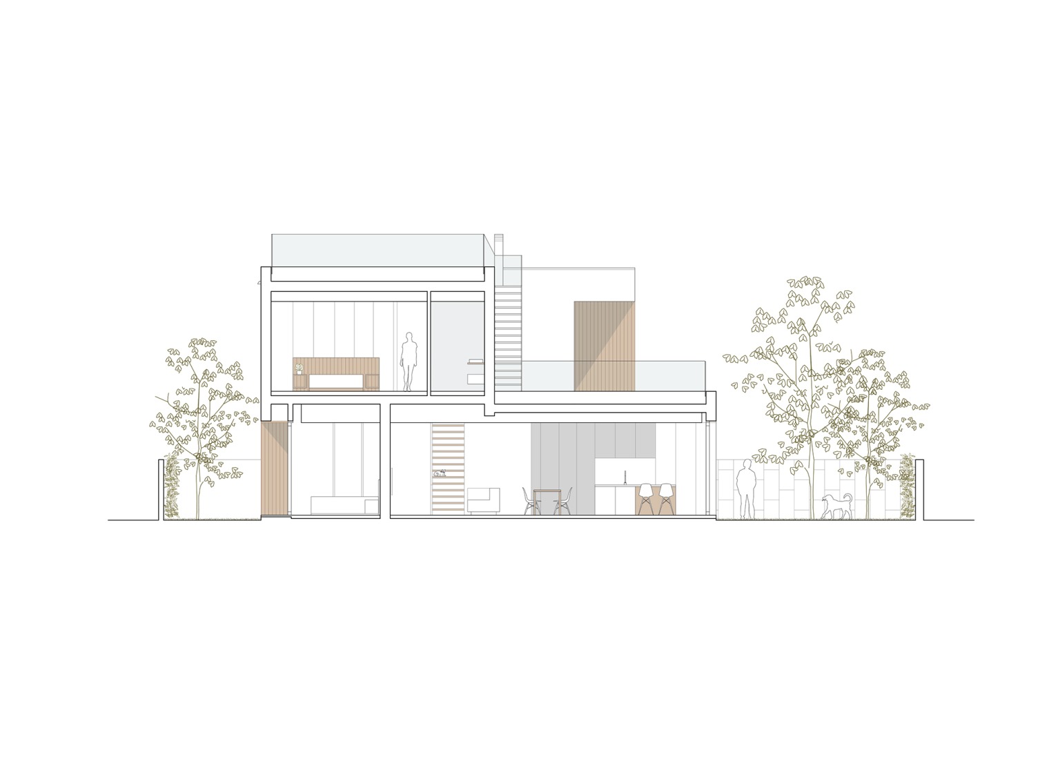 Cross section.  House ON by Guillem Carrera.
